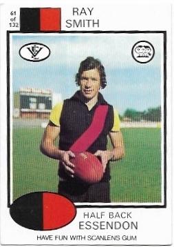 1975 VFL Scanlens (61) Ray SMITH Essendon *