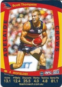 2011 Teamcoach Prize Card Adelaide Scott Thompson (Error)