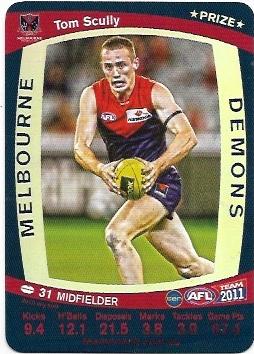 2011 Teamcoach Prize Card Melbourne Tom Scully (Not Embossed Error)