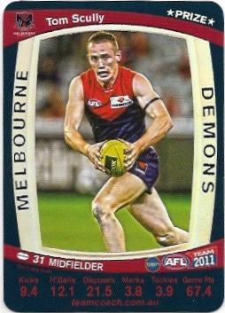 2011 Teamcoach Prize Card Melbourne Tom Scully