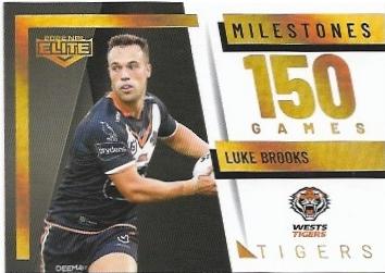 2022 Nrl Elite Milestones Case Card (M16) Luke Brooks Wests Tigers 21/42