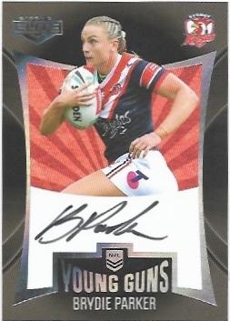 2022 Nrl Elite Young Guns Black Signature (YGS22) Brydie Parker Roosters 024/100