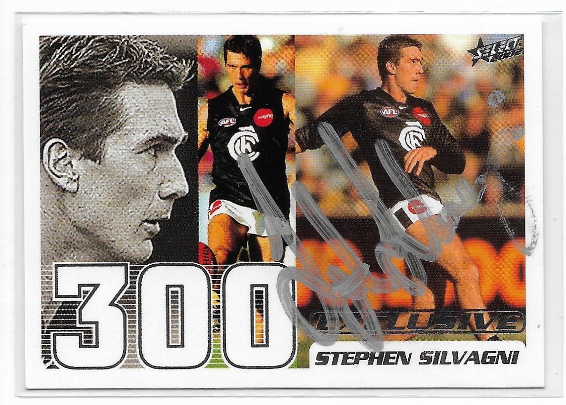 2002 Select Exclusive 300 Game Case Card (CC5) Stephen Silvagni Carlton