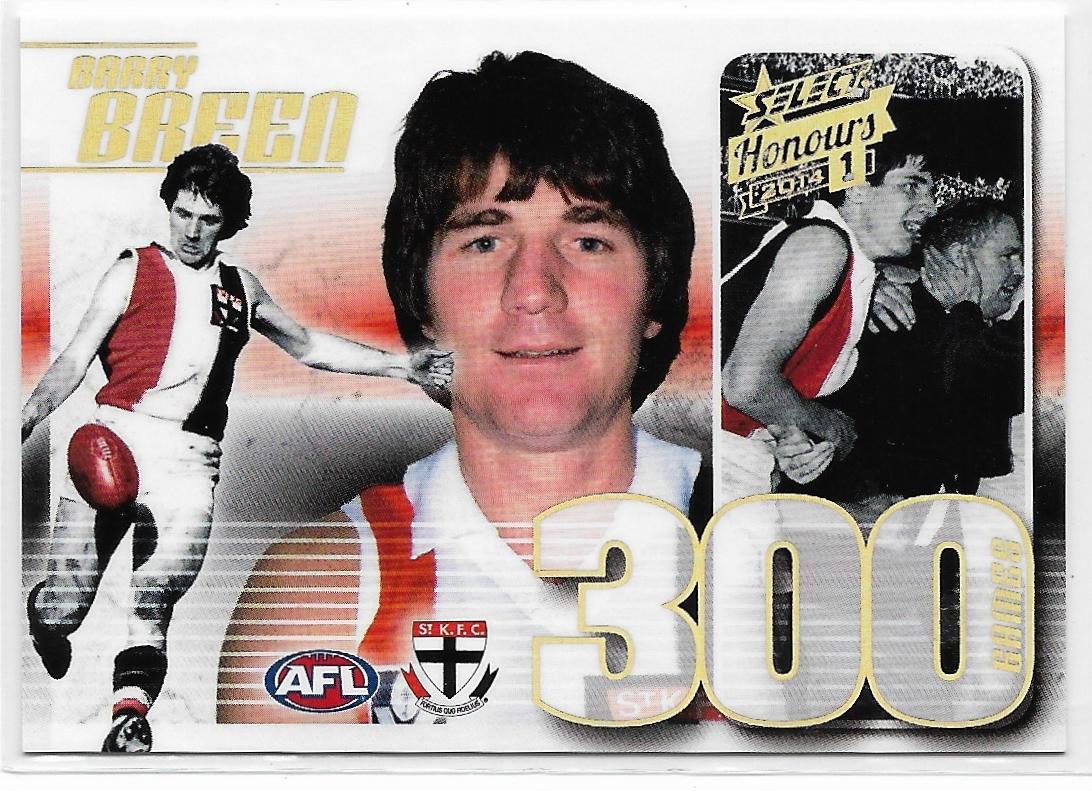 2014 Select Honours 300 Game Case Card (CC53) Barry Breen St. Kilda #138