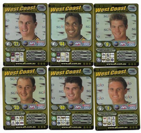 2002 Teamcoach Team Set Gold – West Coast