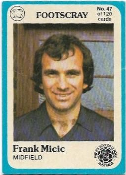 1978 Scanlens Soccer (47) Frank Micic Footscray
