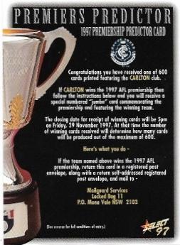 1997 Select Ultimate Premiership Predictor (CC3) Carlton