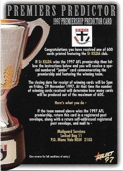 1997 Select Ultimate Premiership Predictor (CC13) St. Kilda