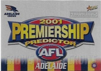 2001 Select Authentic Premiership Predictor (PC1) Adelaide