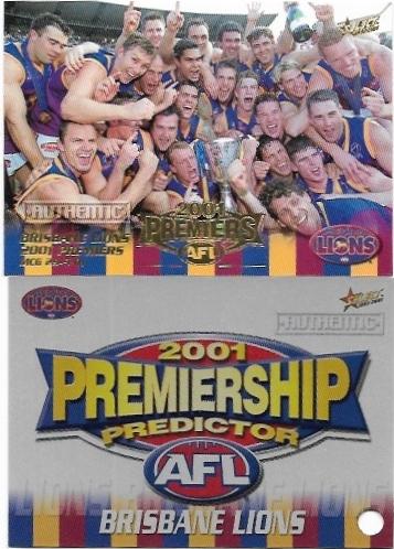 2001 Select Authentic Premiership Predictor (PC2) Brisbane 494/750