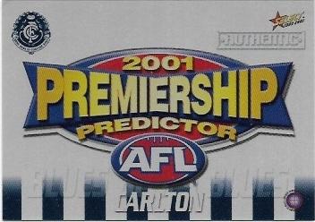 2001 Select Authentic Premiership Predictor (PC3) Carlton
