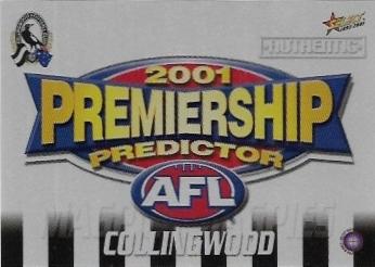 2001 Select Authentic Premiership Predictor (PC4) Collingwood