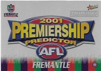 2001 Select Authentic Premiership Predictor (PC6) Fremantle