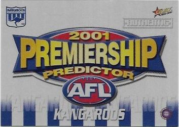 2001 Select Authentic Premiership Predictor (PC9) North Melbourne