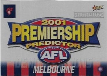 2001 Select Authentic Premiership Predictor (PC10) Melbourne
