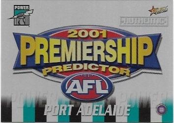 2001 Select Authentic Premiership Predictor (PC11) Port Adelaide