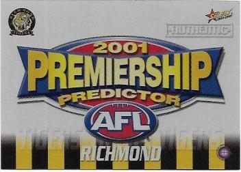 2001 Select Authentic Premiership Predictor (PC12) Richmond