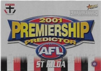 2001 Select Authentic Premiership Predictor (PC13) St. Kilda