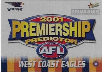 2001 Select Authentic Premiership Predictor (PC15) West Coast