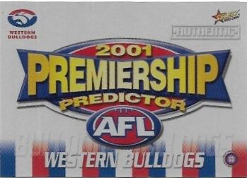 2001 Select Authentic Premiership Predictor (PC16) Western Bulldogs