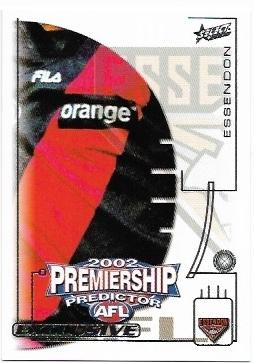 2002 Select Exclusive Premiership Predictor (PC5) Essendon
