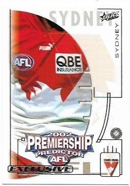 2002 Select Exclusive Premiership Predictor (PC14) Sydney