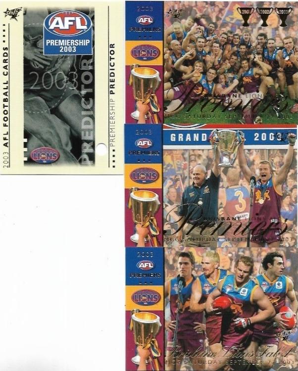 2003 Select XL Premiership Predictor (PC2) Brisbane 194/500