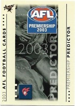 2003 Select XL Premiership Predictor (PC10) Melbourne