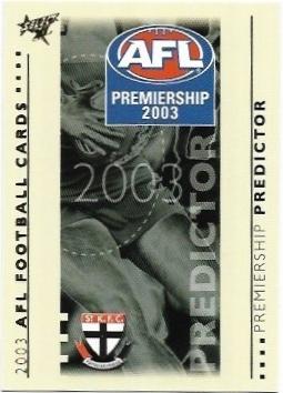 2003 Select XL Premiership Predictor (PC13) St Kilda