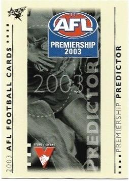 2003 Select XL Premiership Predictor (PC14) Sydney