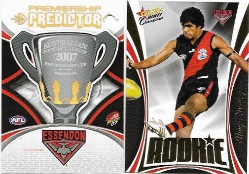 2007 Select Supreme Premiership Predictor & Rookie (PC5) Essendon & Alwyn Davey