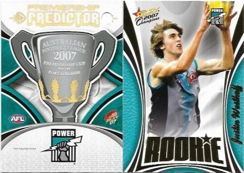 2007 Select Supreme Premiership Predictor & Rookie (PC11) Port Adelaide & Justin Westoff