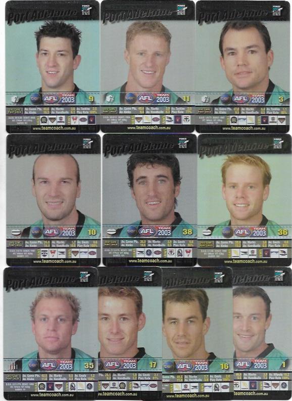 2003 Teamcoach Team Set Silver – Port Adelaide