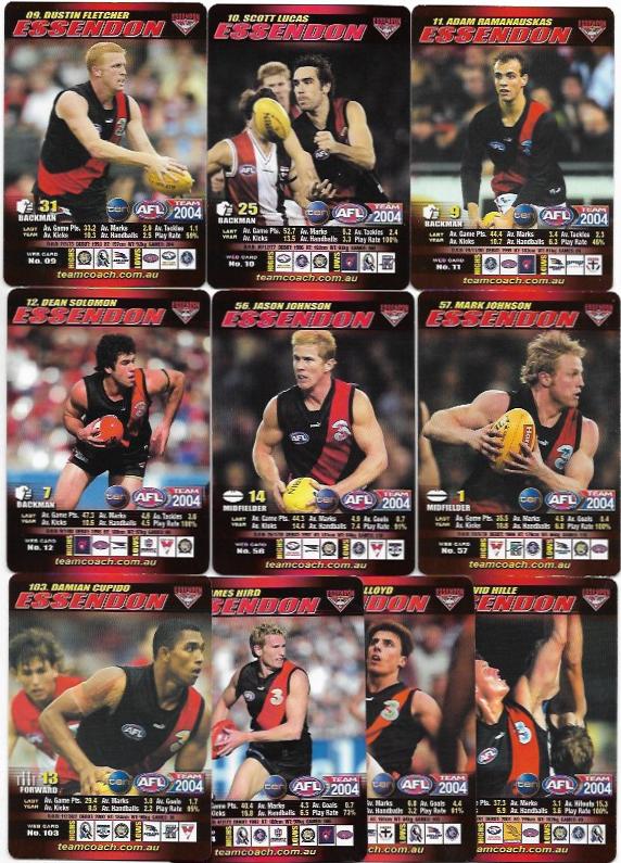2004 Teamcoach Team Set “How To Play” – Essendon