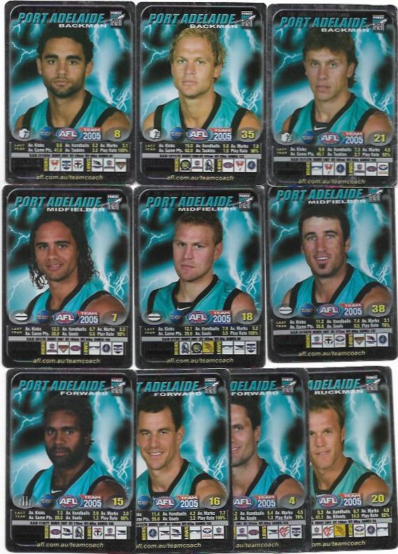 2005 Teamcoach Team Set Silver – Port Adelaide