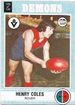 1977 Scanlens (102) Henry Coles Melbourne