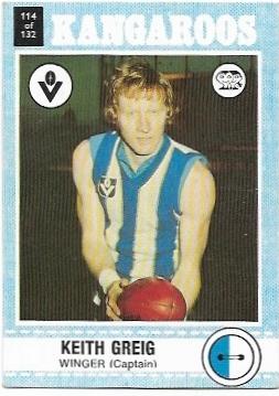 1977 Scanlens (114) Keith Greig North Melbourne