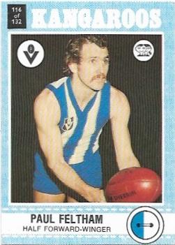 1977 Scanlens (116) Paul Feltham North Melbourne