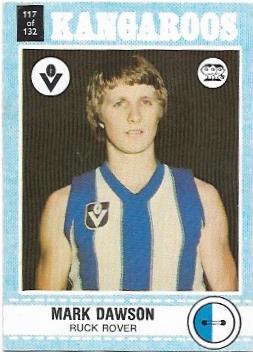 1977 Scanlens (117) Mark Dawson North Melbourne