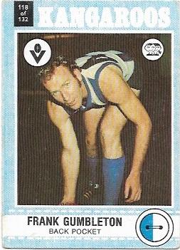1977 Scanlens (118) Frank Gumbleton North Melbourne