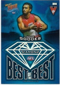 2010 Select Champions Best Of The Best Diamond Gem (BB10) Adam Goodes Sydney