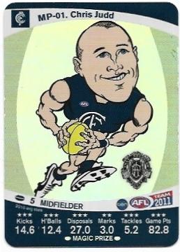2011 Teamcoach Magic Prize (Brownlow Medal) (MW-01) Chris Judd Carlton (Slight Wear To The Edges)