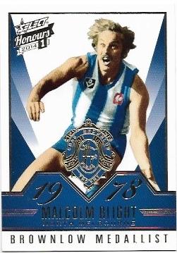 2014 Select Honours Brownlow Gallery (BG29) Malcolm Blight North Melbourne