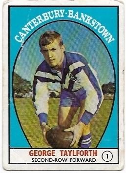 1968A Scanlens Rugby League (1) George Taylforth Canterbury-Bankstown