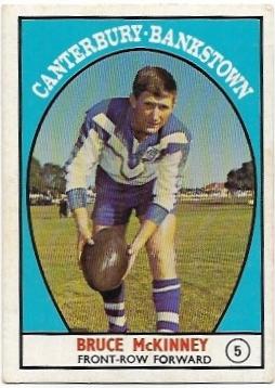 1968A Scanlens Rugby League (5) Bruce McKinney Canterbury-Bankstown