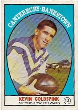1968A Scanlens Rugby League (13) Kevin Goldspink Canterbury-Bankstown