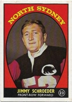 1968A Scanlens Rugby League (23) Jimmy Schroeder North Sydney