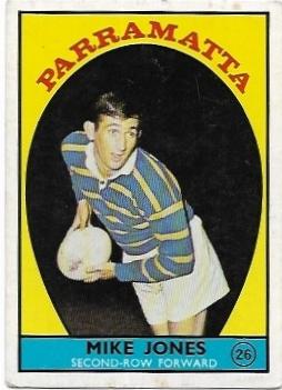 1968A Scanlens Rugby League (26) Mike Jones Paramatta