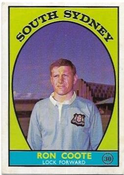1968A Scanlens Rugby League (30) Ron Coote South Sydney