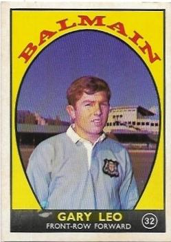 1968A Scanlens Rugby League (32) Gary Leo Balmain